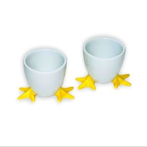 Set of 2 chicken feet egg cups